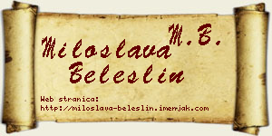Miloslava Beleslin vizit kartica